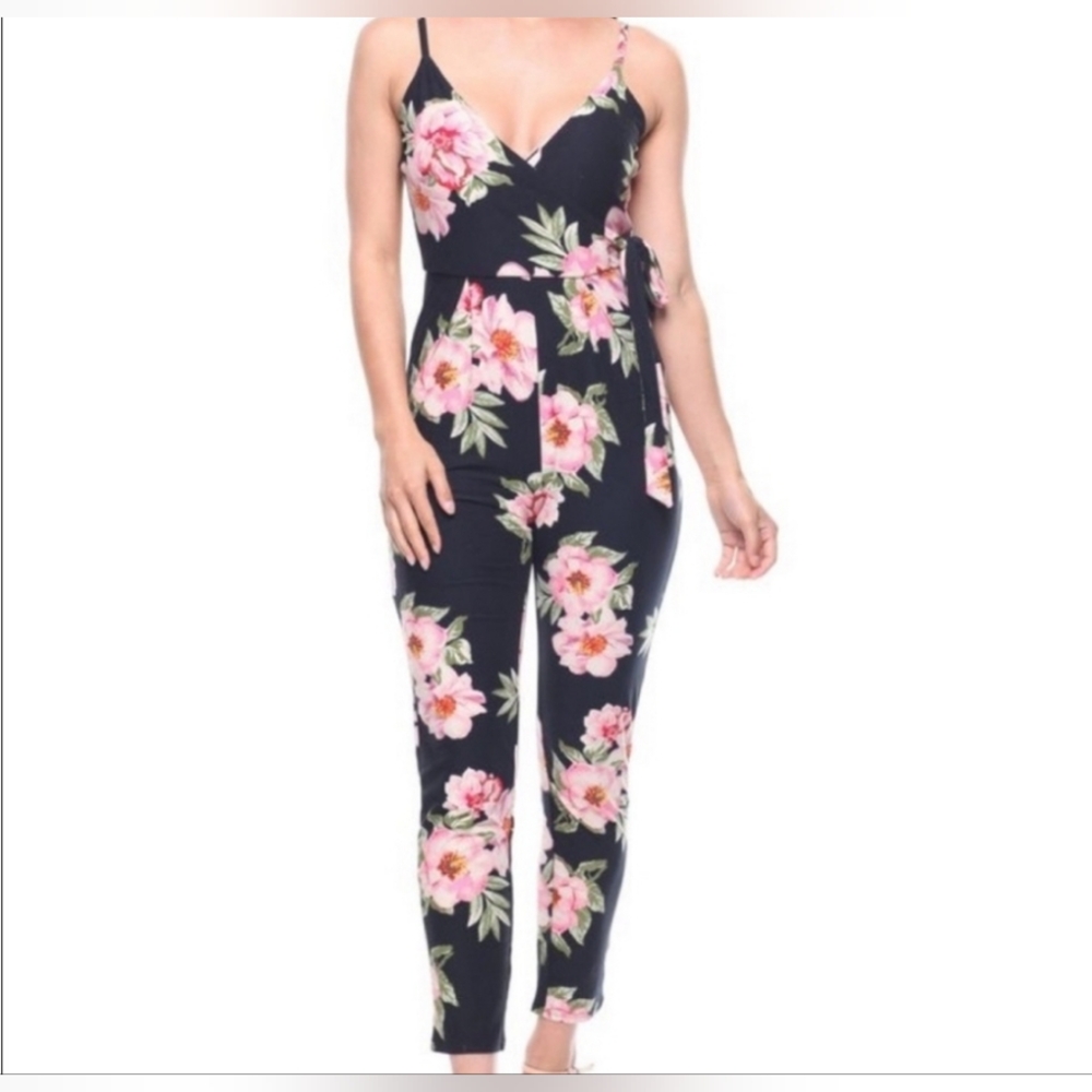 - Derek  Heart Floral Soft Jumpsuit